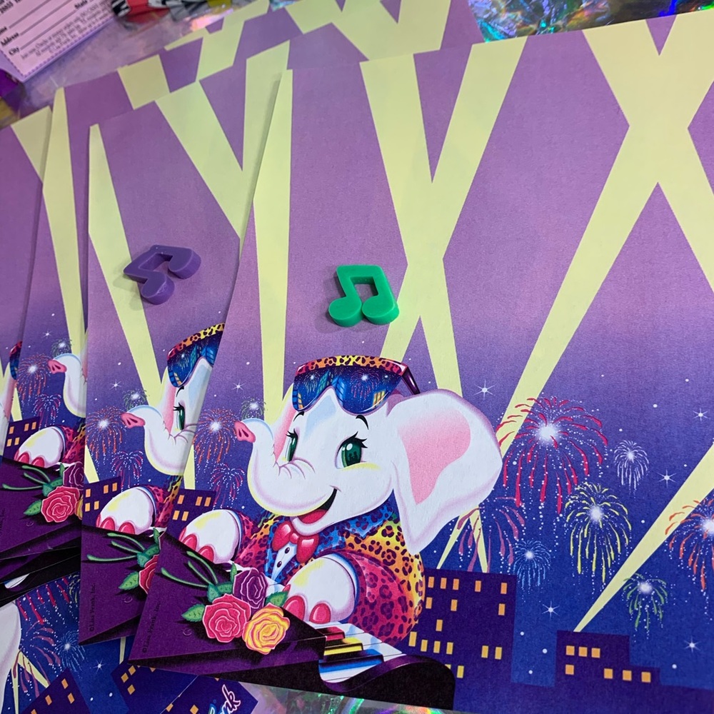 lisa frank ELEPHANT JOHN full set stationery &++ - Picture 5 of 6